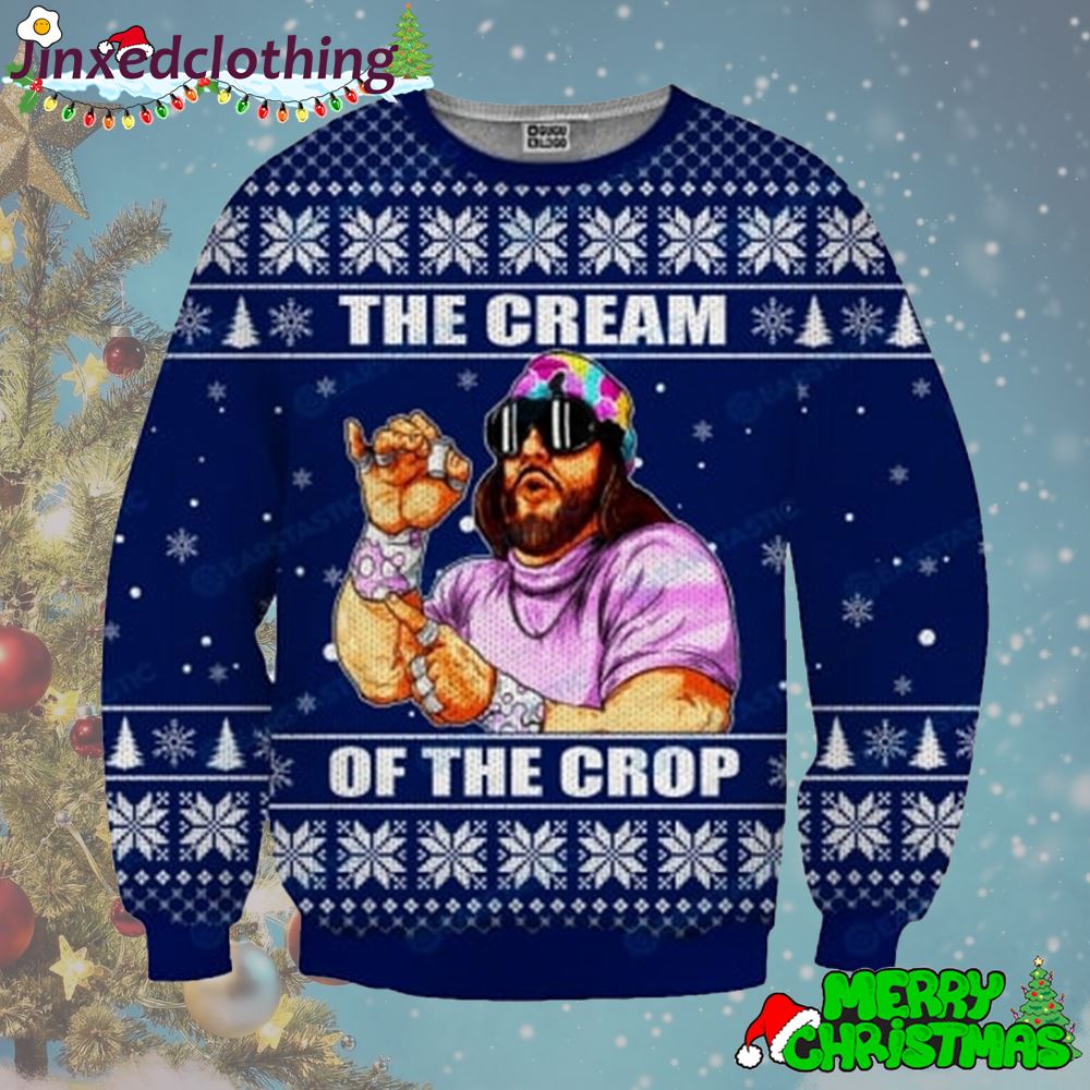 Macho Man The Cream Of The Crop Ugly Sweater Christmas Party 